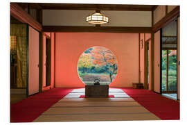 Foam board print Oculus in Meigetsu-in Temple in Kamakura, Japan