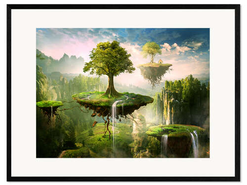 Gerahmter Kunstdruck Floating islands