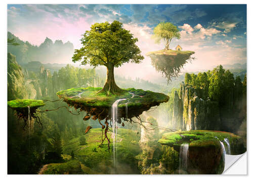 Muursticker Floating islands
