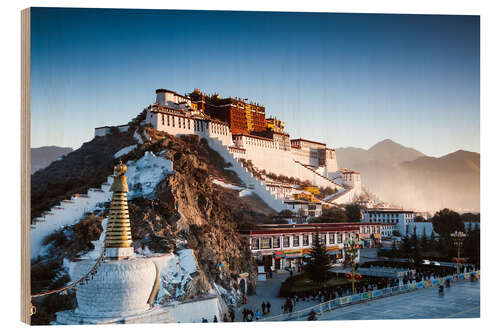 Wood print Famous Potala palace in Lhasa, Tibet