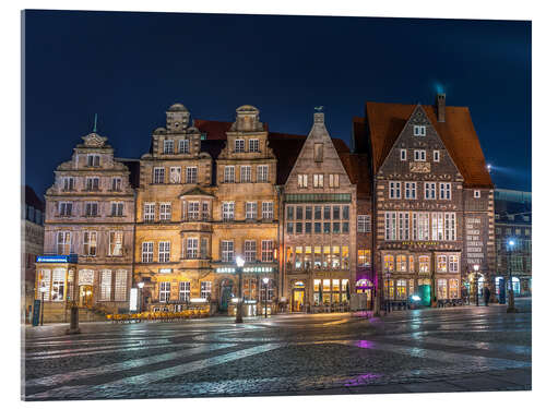 Acrylic print Gabled houses Marktplatz Bremen