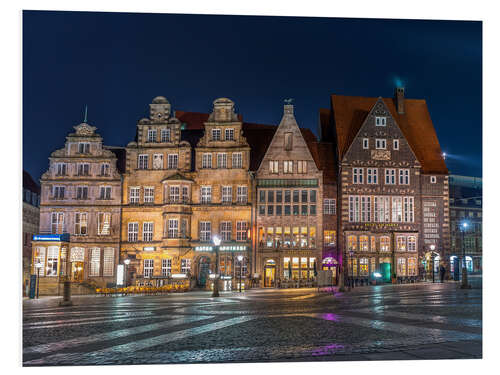 Hartschaumbild Giebelhäuser Marktplatz Bremen