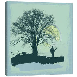 Tableau sur toile Guitariste sous un arbre