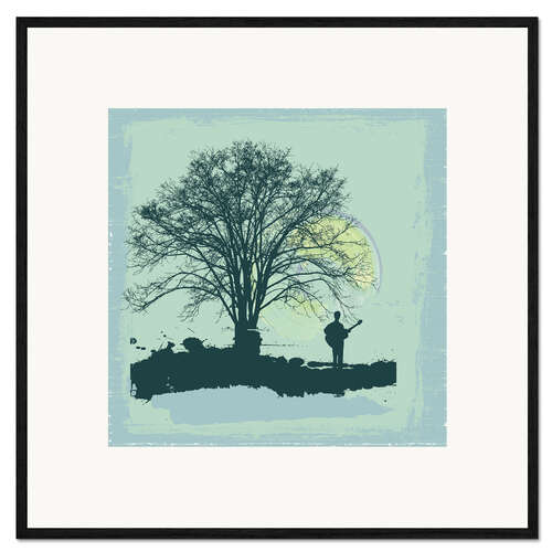 Framed art print Guitarist under a tree