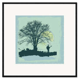 Framed art print Guitarist under a tree
