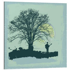 Magnettafel Gitarrist unter einem Baum