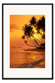 Gerahmter Kunstdruck Palmensilhouetten