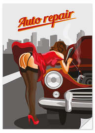 Selvklebende plakat Auto repair