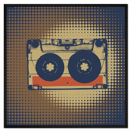 Gerahmter Kunstdruck Retro-Kassette