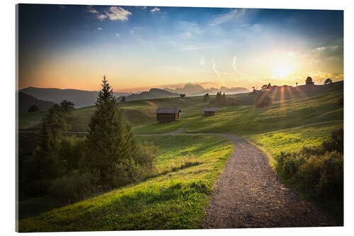 Acrylic print Seiser Alm in the morning, South Tyrol