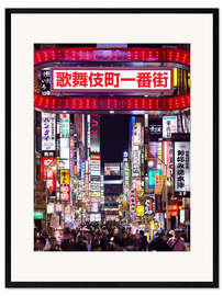 Framed art print Colorful neon signs in Shinjuku district in Tokyo, Japan