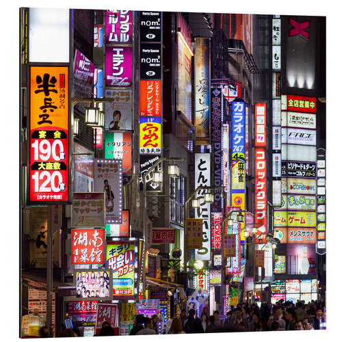 Aluminium print Colorful Neon Signs in Shinjuku District in Tokyo I