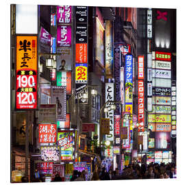 Aluminiumtavla Colorful Neon Signs in Shinjuku District in Tokyo I