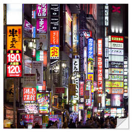 Vinilo para la pared Colorful Neon Signs in Shinjuku District in Tokyo I