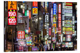 Alubild Bunte Neonreklame im Stadtteil Shinjuku in Tokyo III