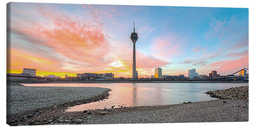 Leinwandbild Düsseldorf - Sonnenaufgang am Rhein II