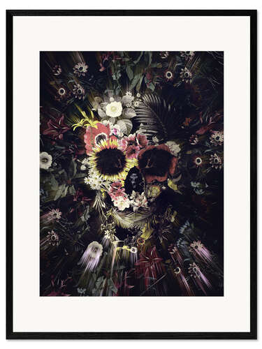 Gerahmter Kunstdruck Garden Skull