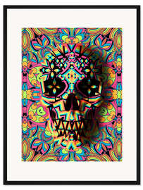 Gerahmter Kunstdruck Skull Geo