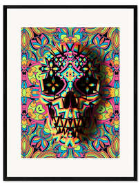 Gerahmter Kunstdruck Skull Geo