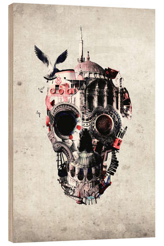Quadro de madeira Istanbul Skull