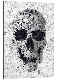 Magnettafel Doodle Skull