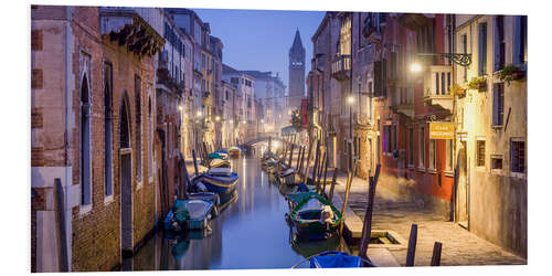 Foam board print Venice panorama at night