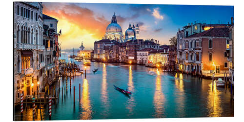 Cuadro de aluminio Grand Canal en Venecia por la noche, Italia