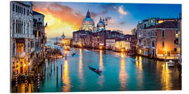 Cuadro de plexi-alu Grand Canal en Venecia por la noche, Italia