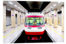 Acrylic print Panoramic train from Yudanaka to Nagano in Japan
