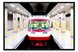 Gerahmter Kunstdruck Panoramazug von Yudanaka nach Nagano in Japan