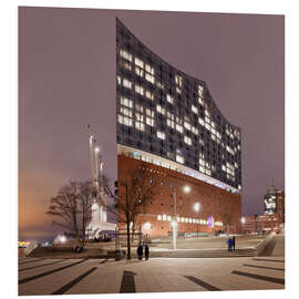 Foam board print Elbphilharmonie by Night, Hamburg