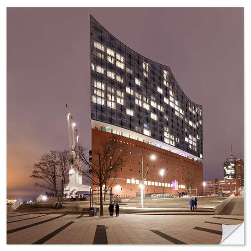 Wall sticker Elbphilharmonie by Night, Hamburg