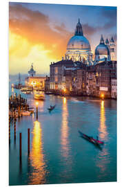 Hartschaumbild Canal Grande mit Santa Maria della Salute in Venedig, Italien