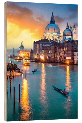 Wood print Grand Canal with Santa Maria della Salute in Venice, Italy