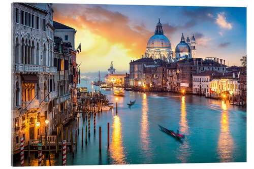 Acrylic print Grand Canal at sunset in Venice, Italy