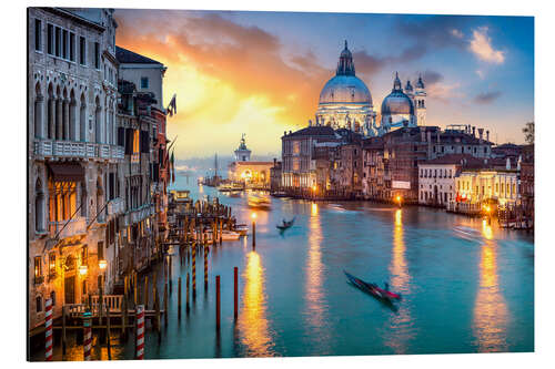 Aluminium print Grand Canal at sunset in Venice, Italy