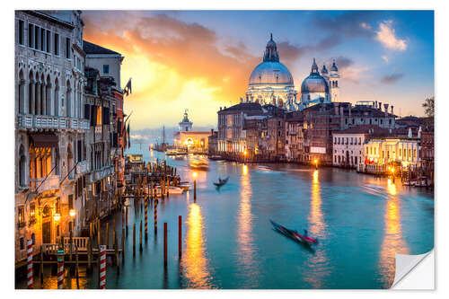 Sticker mural Grand Canal au coucher du soleil à Venice, Italie