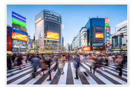 Kunstwerk The busy intersection Shibuya Crossing in Tokyo, Japan - Jan Christopher Becke
