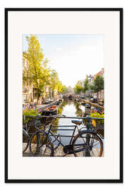 Gerahmter Kunstdruck Gracht in Amsterdam