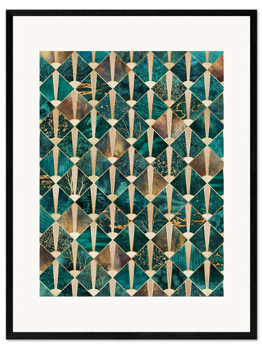 Plakat artystyczny premium w ramie Art Deco Tiles   Ocean