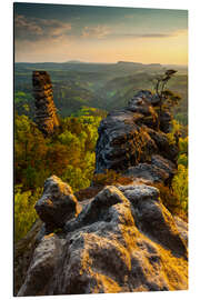 Tableau en aluminium Saxon Switzerland - Sunset