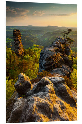 Foam board print Saxon Switzerland - Sunset