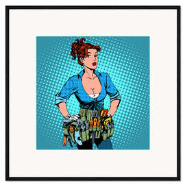 Framed art print craftswoman