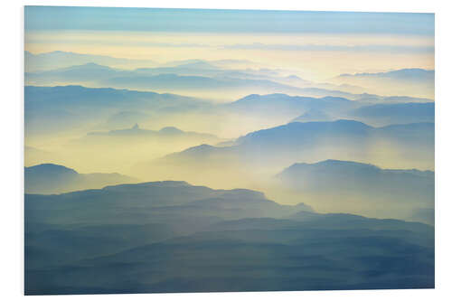 Foam board print Mountains in the morning fog in south-east Afghanistan