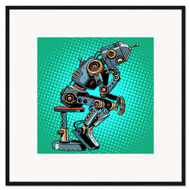 Ingelijste kunstdruk melancholic robot