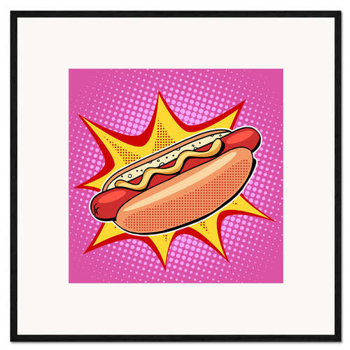 Gerahmter Kunstdruck Hot Dog