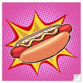 Sticker mural Hot-dog