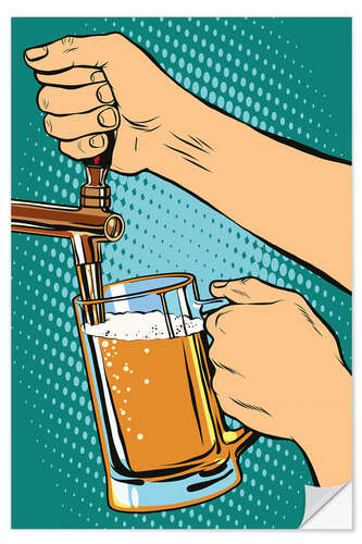 Muursticker draw beer