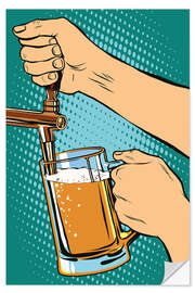 Självhäftande poster draw beer