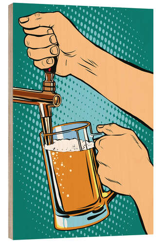 Hout print draw beer